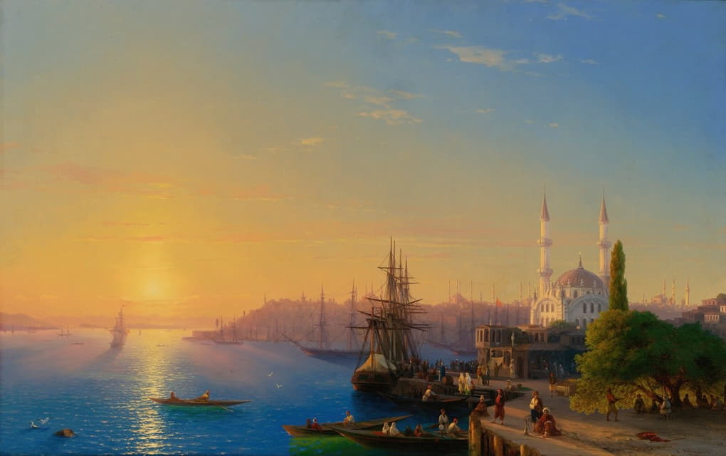 君士坦丁堡和博斯普鲁斯海峡景观