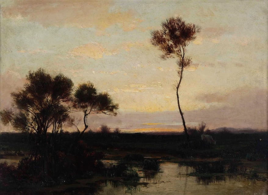 Théodore Rousseau - Lake landscape