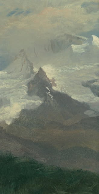 Albert Bierstadt - Cloud Study with Mountain Peaks