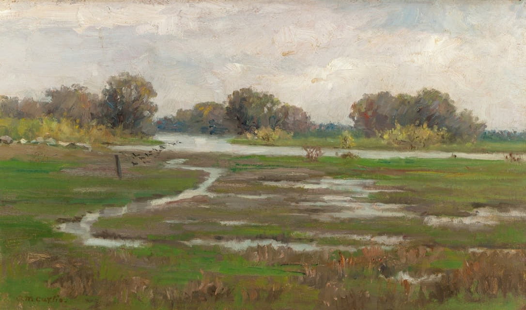 Alice Marion Curtis - River Landscape with Marshes
