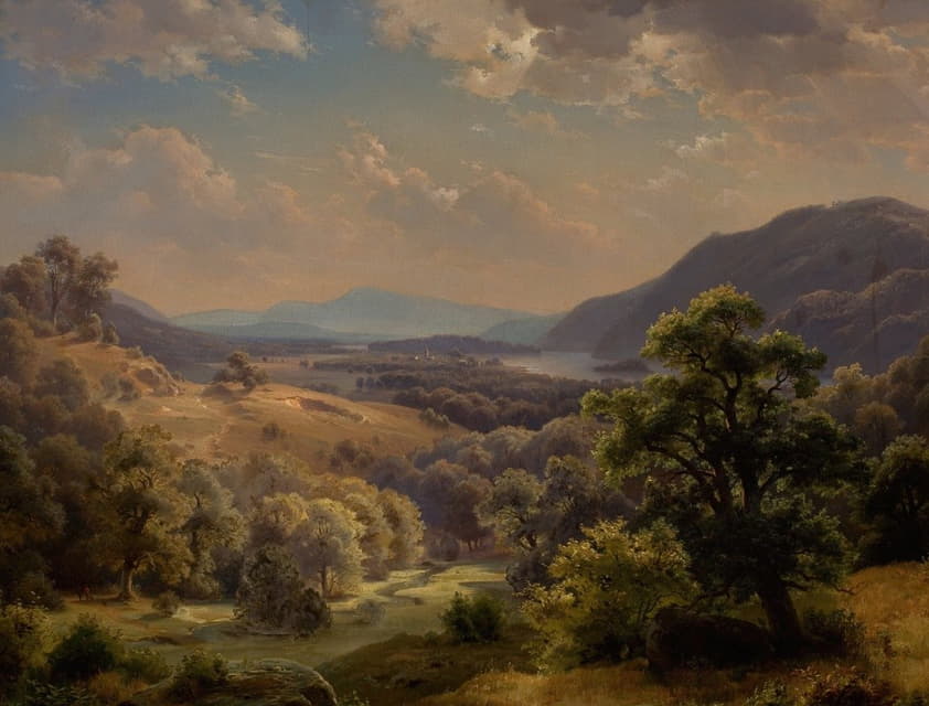 Paul Weber - Extensive Landscape with Valley and Mountains (The Susquehanna Valley)