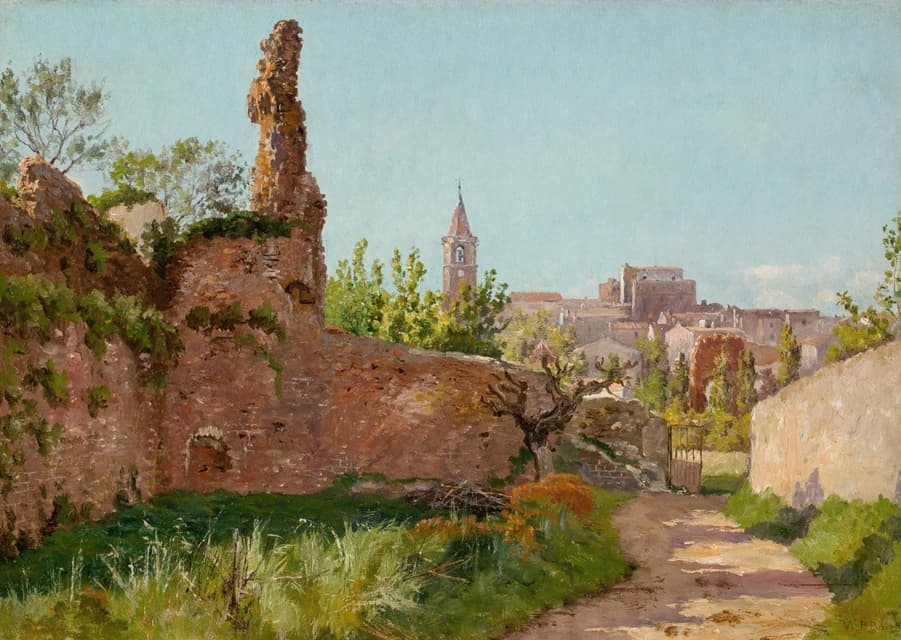 William Baptiste Baird - Ruins along a Path to a Village, South of France