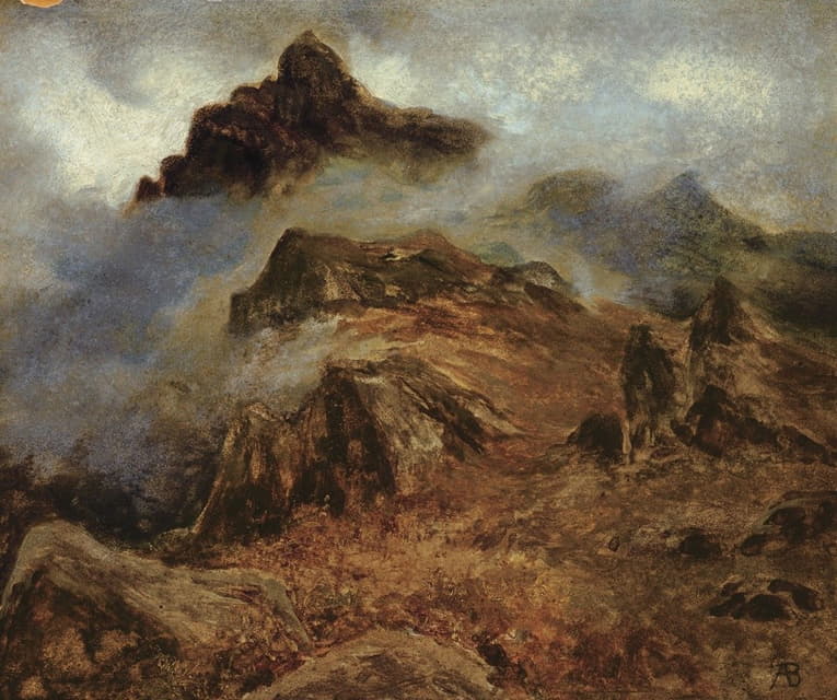 Albert Bierstadt - Study of Rocky Mountains