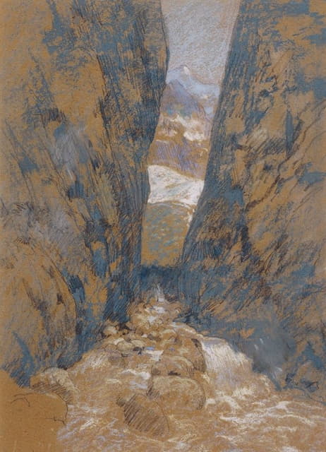 John Henry Twachtman - A Mountain Gorge