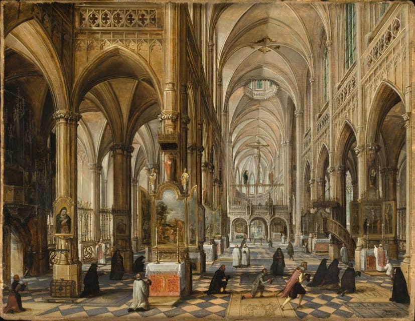 Paul Vredeman de Vries - Interior of a Gothic Cathedral