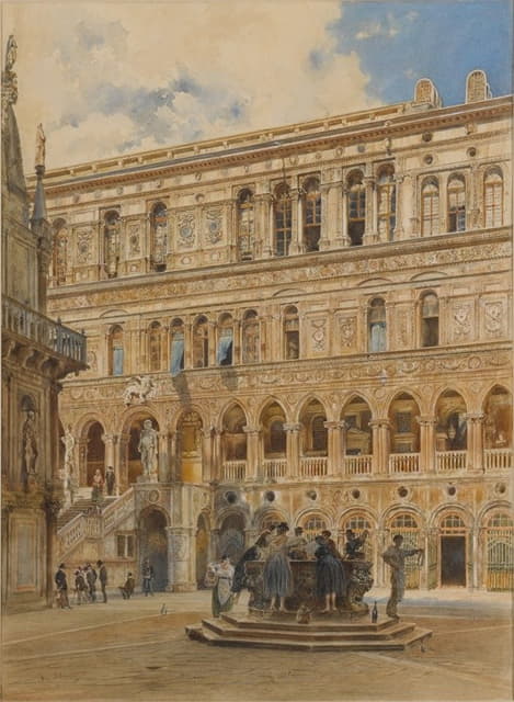 Rudolf von Alt - Courtyard of the Doge’s Palace, Venice