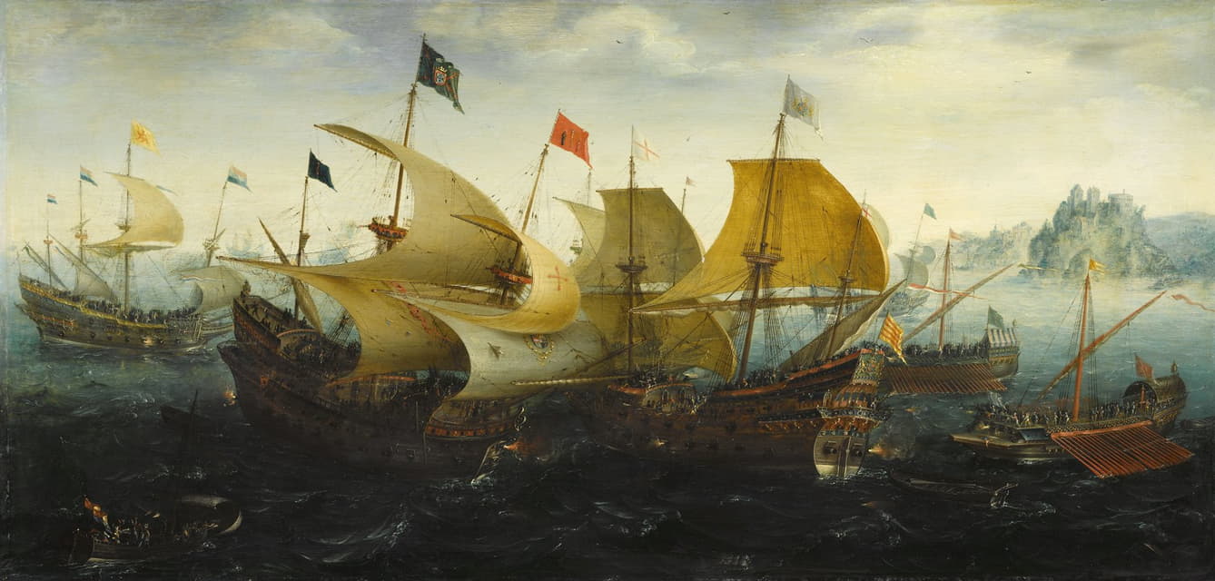 Aert Anthonisz - The Battle of Cadiz (Dutch and English Ships Attack the Spanish Armada)