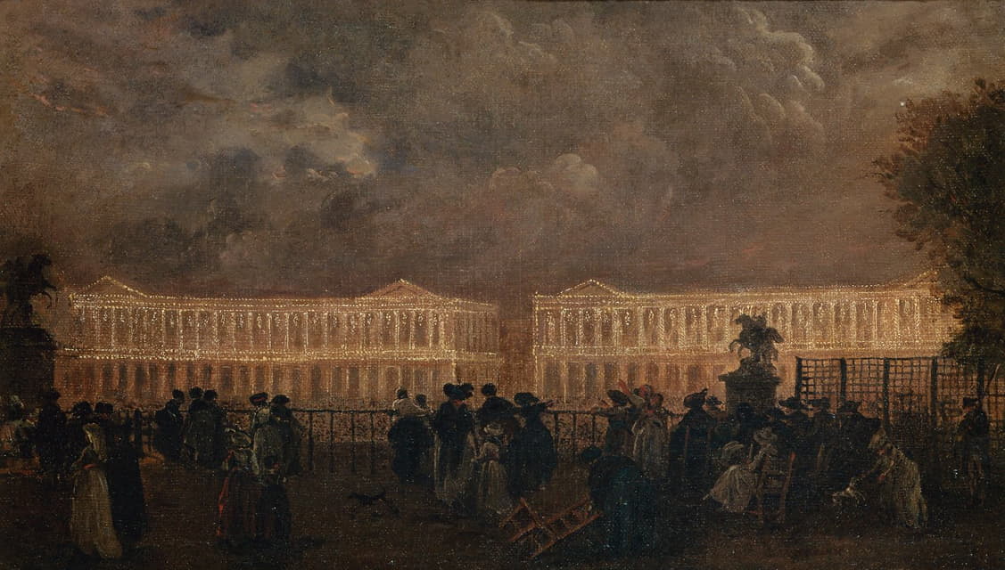 Claude-Louis Châtelet - Illumination de la place Louis-XV à l’occasion de la naissance du dauphin, en octobre 1781