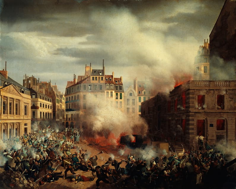 Eugène Henri Adolphe Hagnauer - Incendie du château d’eau, place du Palais-Royal, le 24 février 1848