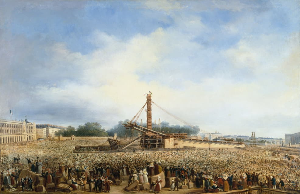 François Dubois - Érection de l’obélisque de Louqsor sur la place de la Concorde, le 25 octobre 1836