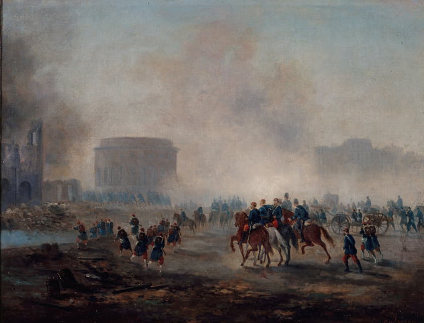 Gustave Boulanger - La Rotonde de la Villette cernée par les troupes versaillaises