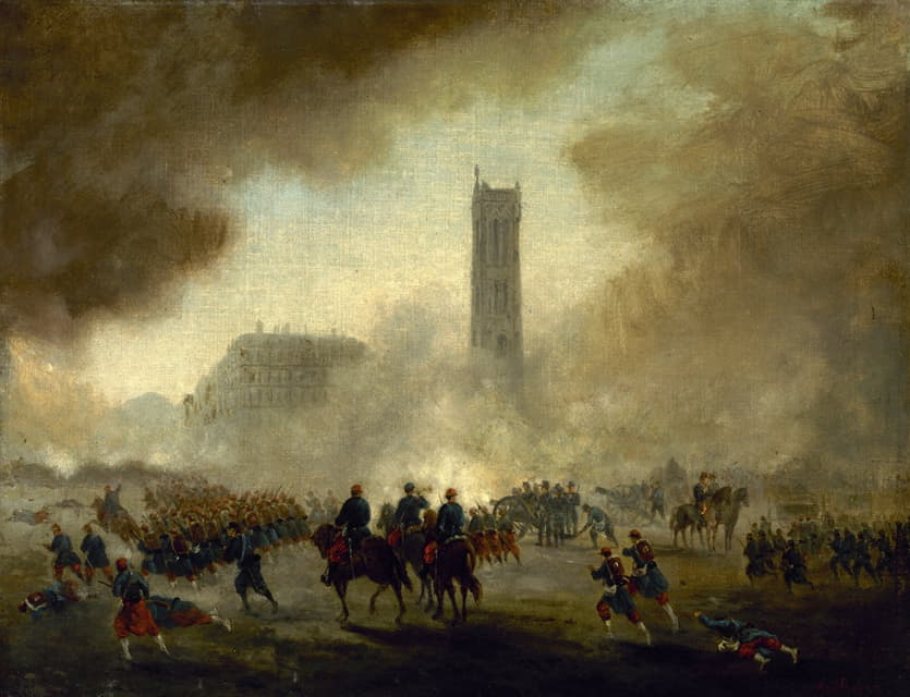 Gustave Boulanger - La tour Saint-Jacques, reprise par les troupes versaillaises
