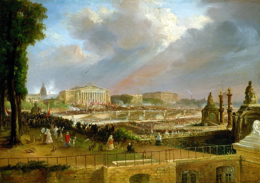 1848年5月4日在众议院门廊上宣布共和国