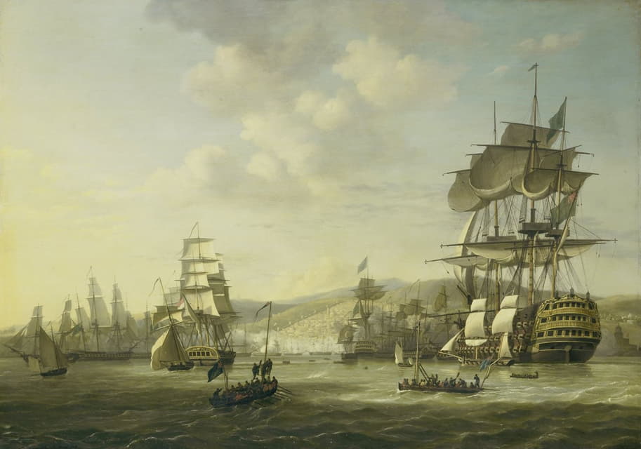 Nicolaas Baur - The Anglo-Dutch Fleet in the Bay of Algiers Backing up the Ultimatum to Release the Christian Slaves, 26 August 1816