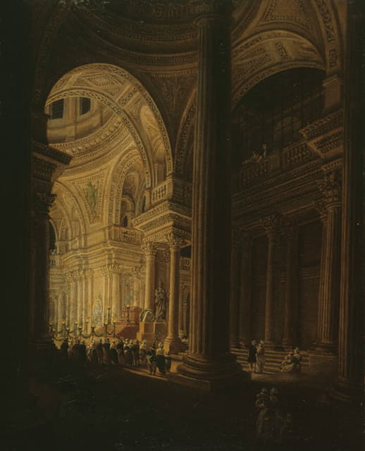 Pierre-Antoine Demachy - Le sarcophage de Jean-Jacques Rousseau, exposé au Panthéon (20 vendémiaire an III – 11 octobre 1794)