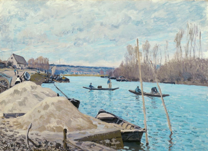Alfred Sisley - The Seine at Port-Marly, Piles of Sand