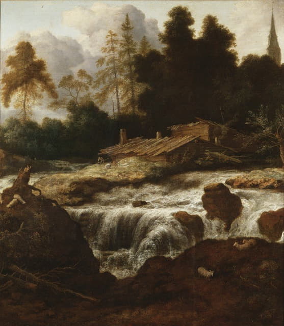 Allaert van Everdingen - Landscape with a Waterfall