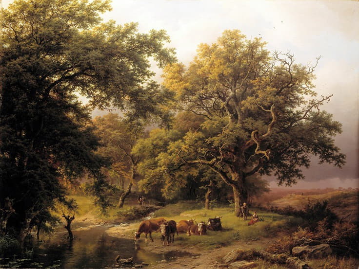 Barend Cornelis Koekkoek - Brook by the Edge of the Woods