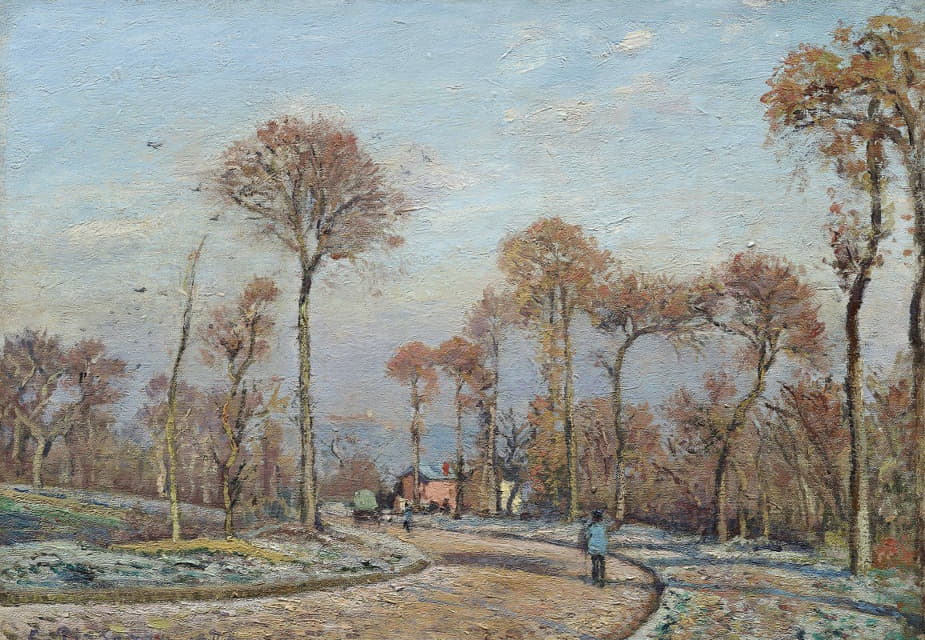 Camille Pissarro - The Road to Versailles, Louveciennes,Morning Frost