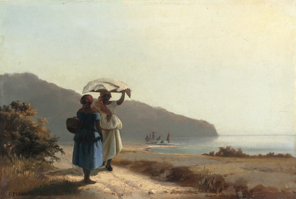 两个女人在海边聊天，圣托马斯