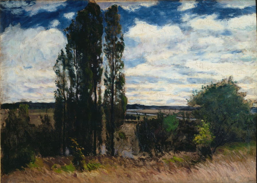 Carl Fredrik Hill - Seine. Landscape with Poplars