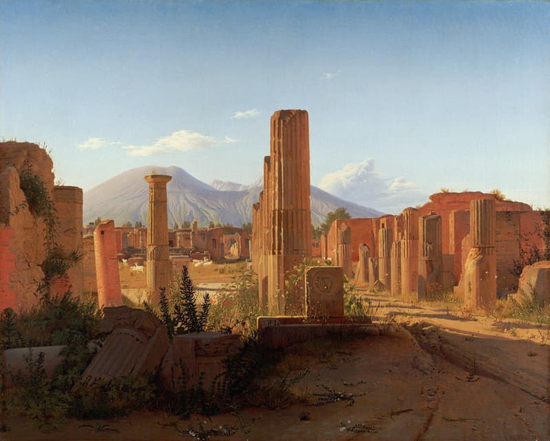 Christen Schjellerup Købke - The Forum, Pompeii, with Vesuvius in the Distance
