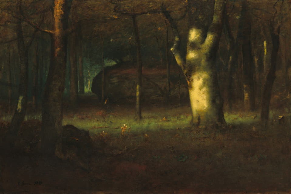 George Inness - Sunset in the Woods