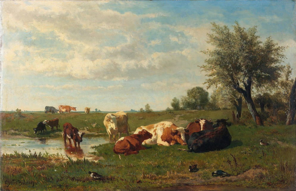 Gerard Bilders - Cows in the Meadow