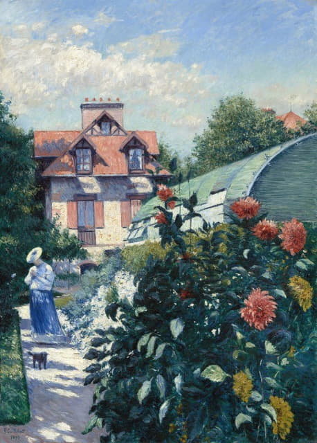 Gustave Caillebotte - Dahlias,Garden at Petit Gennevilliers