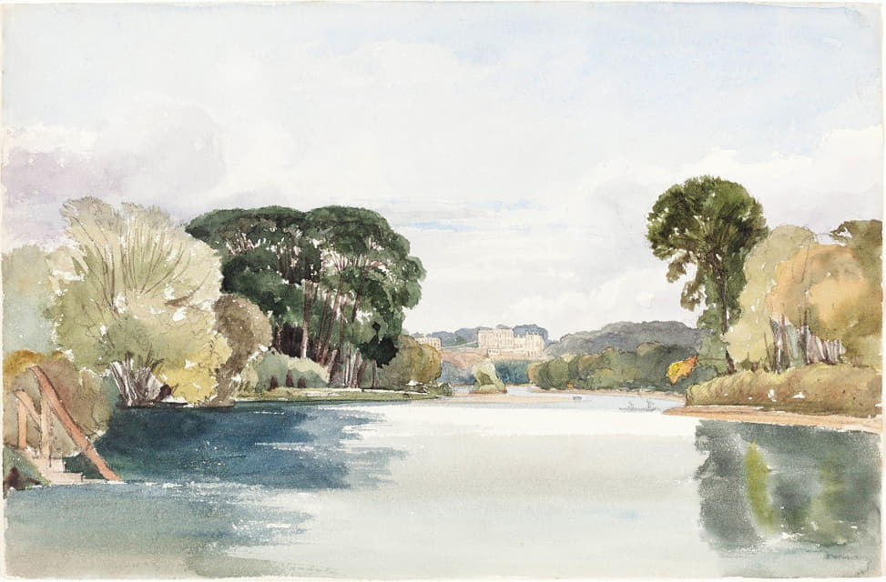 James Bulwer - River Scene with Distant Castle