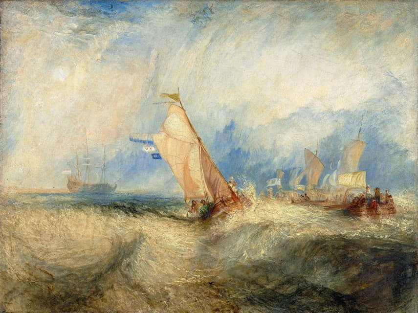 Joseph Mallord William Turner - Van Tromp, going about to please his Masters, Ships a Sea, getting a Good Wetting