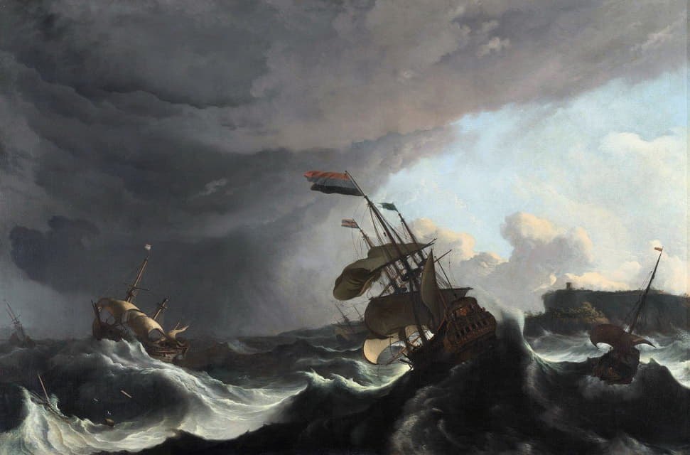Ludolf Bakhuysen - Warships in a Heavy Storm