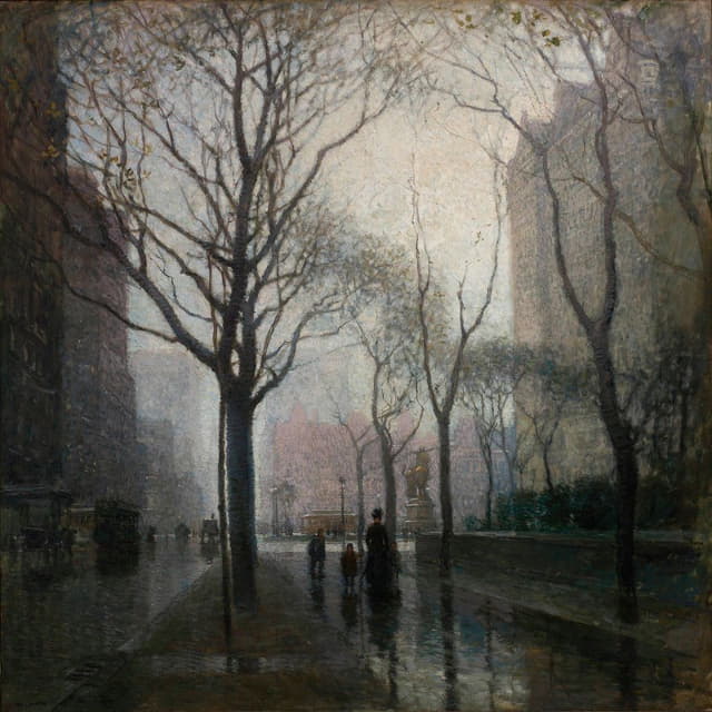 Paul Cornoyer - The Plaza after the Rain