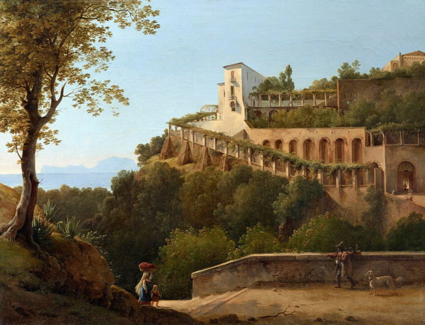Pierre-Athanase Chauvin - A Convent Near Naples, with a View of Capri
