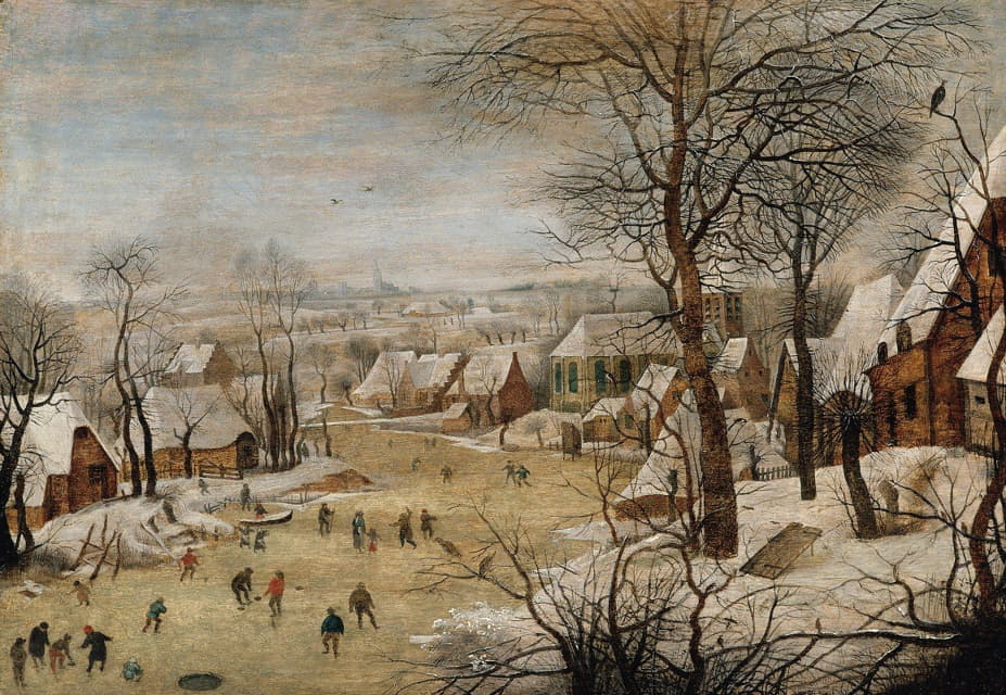 Pieter Brueghel The Younger - Winter Landscape with Skaters and a Bird Trap