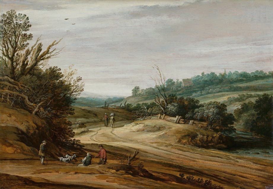 Pieter van Santvoort - Dune Landscape with a Country Road