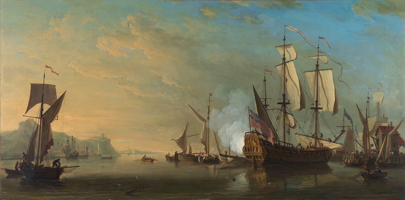 Samuel Scott - Shipping off Dover