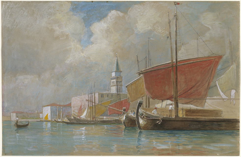 William Stanley Haseltine - Shipping Along the Molo in Venice