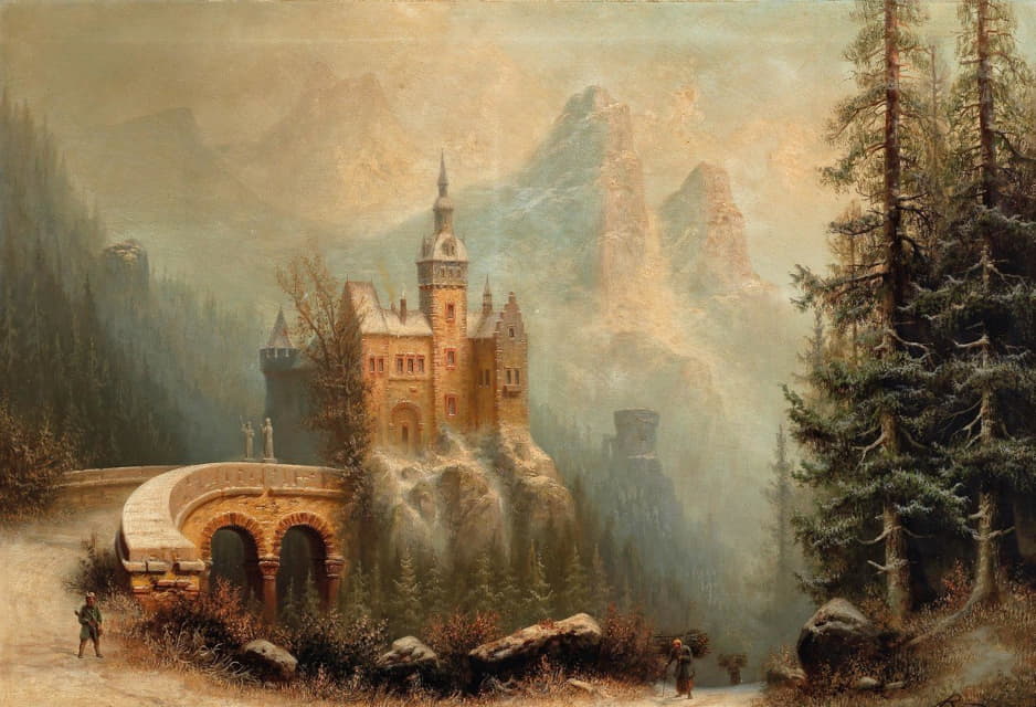 山中城堡的冬季景观