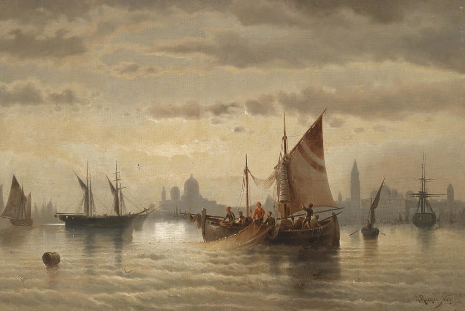 Albert Rieger - Segelschiffe Vor Venedig