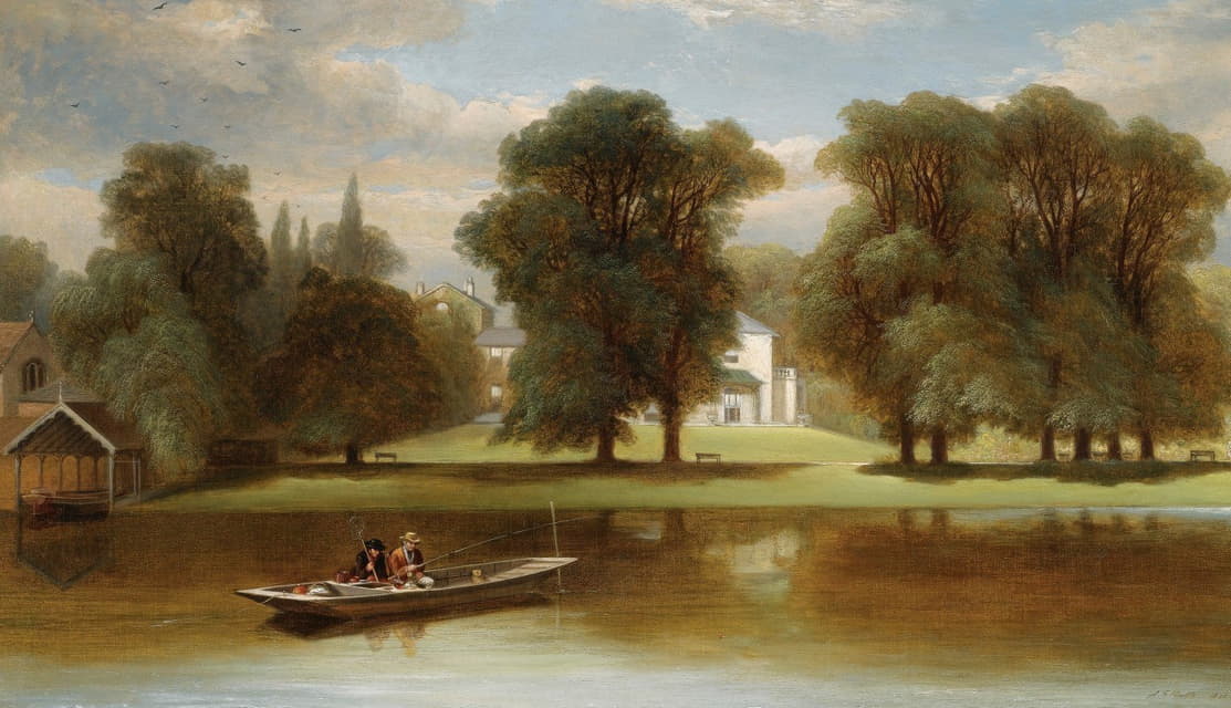 Alexander Frederick Rolfe - Fishing On The Thames At Twickenham