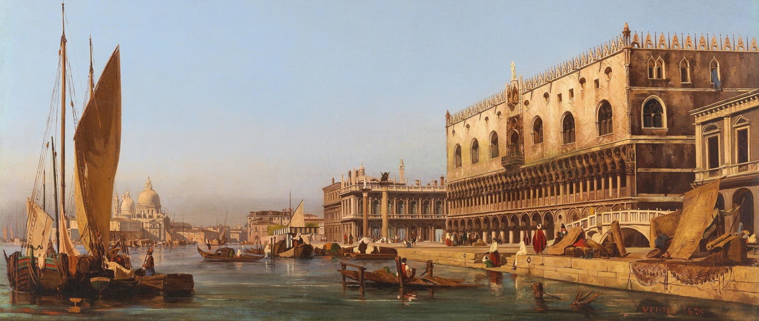 Ippolito Caffi - Venice, The Doge’s Palace And The Molo