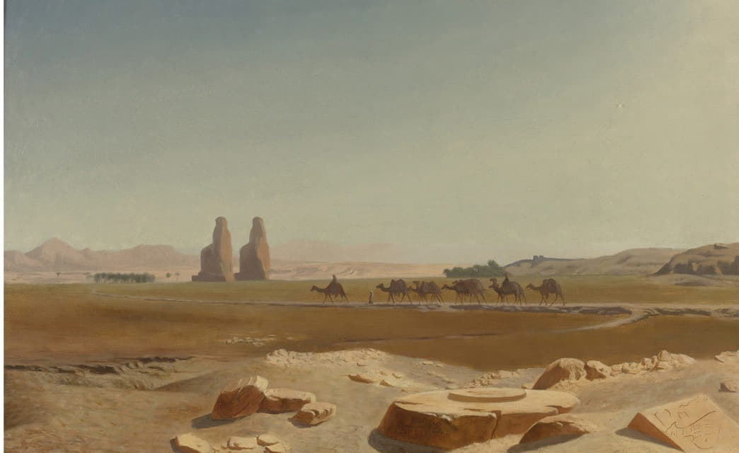 Jean-Léon Gérôme - Caravan Passing The Colossi Of Memnon, Thebes