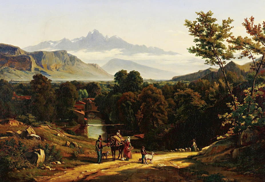 Johann Jakob Biedermann - Travelers In A Valley