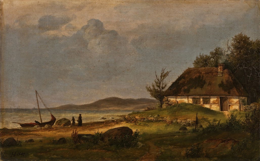 Julius Hellesen - The Coast At The Fishing Hamlet Of Flade Near Frederikshavn