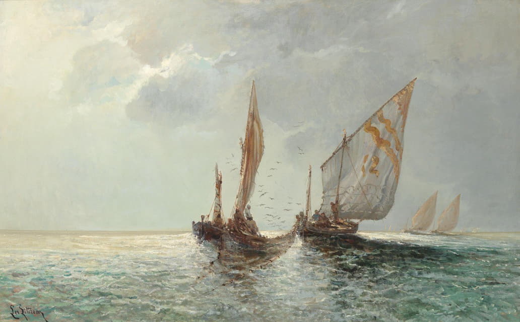 Leontine von Littrow - Fishing Boats By The Coast