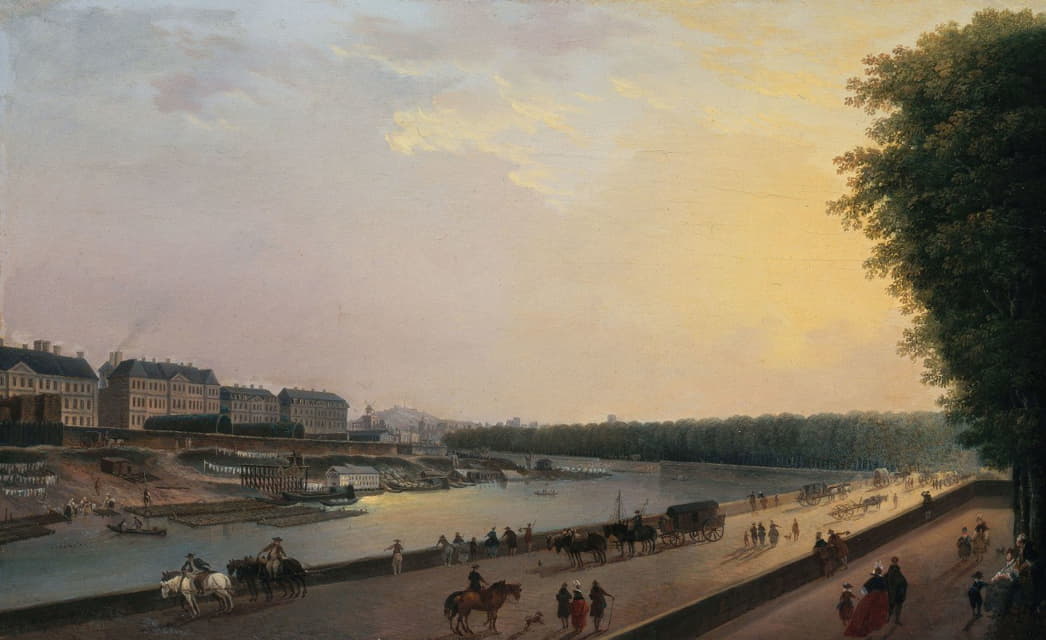 Pierre-Antoine Demachy - La Seine à la Grenouillère ; vue prise de la terrasse du bord de l’eau aux Tuileries