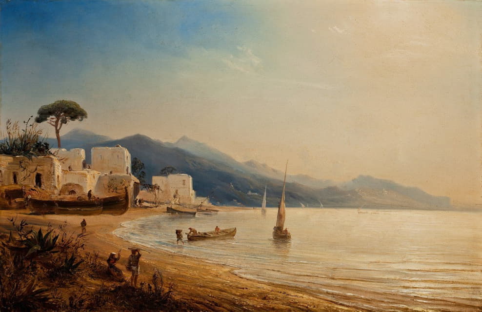 Théodore Gudin - The Coast Near Naples