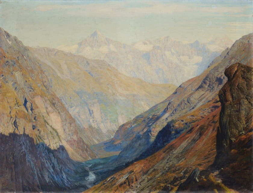 Albert Gos - View of the valley of Zermatt