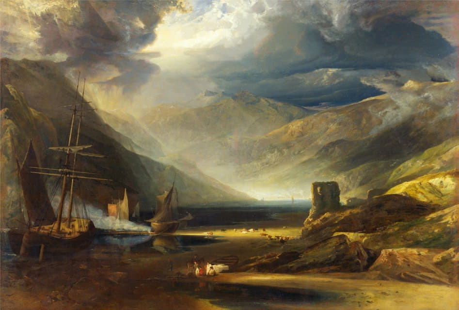 Copley Fielding - A Scene on the Coast, Merionethshire, Storm Passing Off